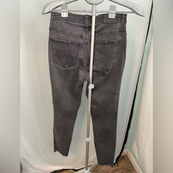 Madewell High Rise Black Button Fly Skinny Jeans Raw Hem Preowned Womens Size 26 - Picture 5 of 9